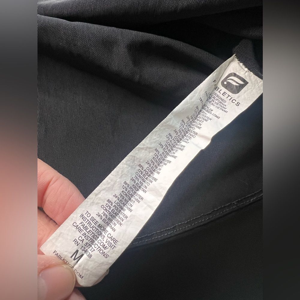 Fabletics Solid Black Diara Peplum Performance Ta… - image 6